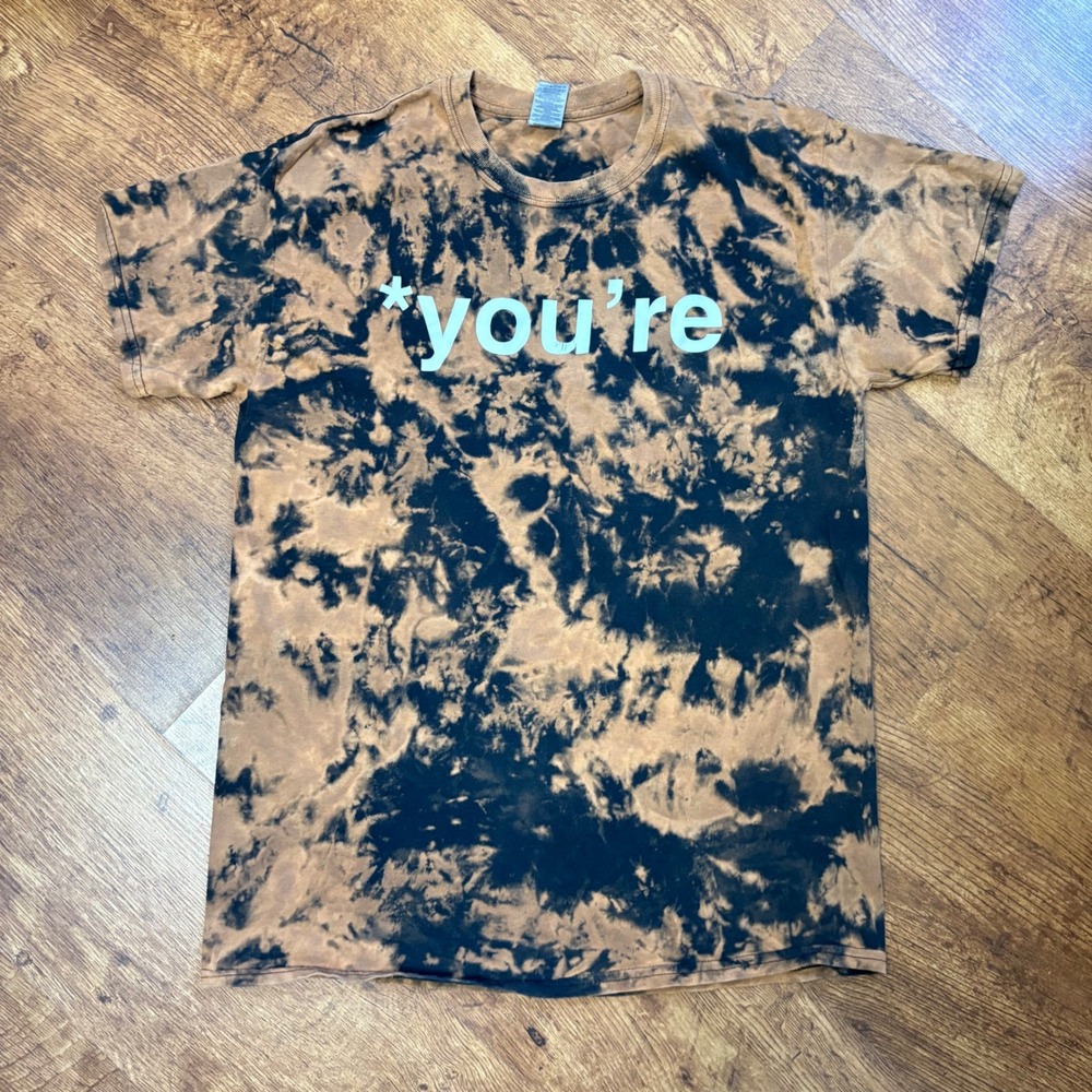 Funny Grammar Police Graphic T-Shirt Bleach Dye Ironic Streetwear Grunge